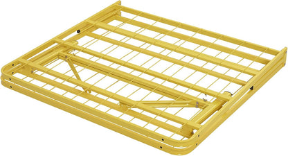 Modway Horizon Folding Metal Mattress Bed Frame, Twin Size, Yellow, Replaces Box Spring