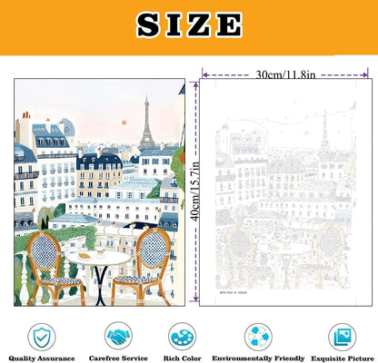 KICHANG 9 Packs Paint by Number for Adults, Scenery DIY Acrylic Oil Painting Paint by Numbers Kits on Canvas, Adults Paint by Numbers Kits Drawing Paintwork for Home Decor Gift Cityscape 12x16in