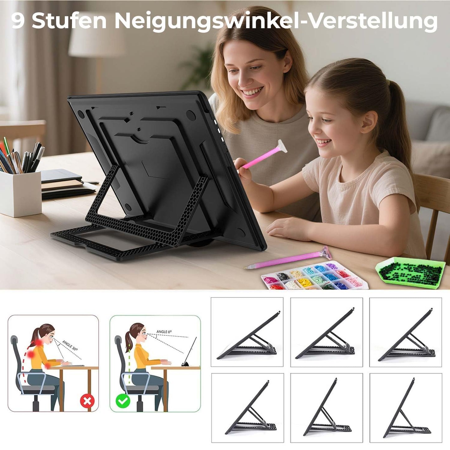 Zocelight Rechargeable A4 Light Pad with Built-in Stand,Super Bright Magnetic Light Table with Physical Buttons,Wireless Light Box for Tracing, Light Board for Diamond Painting,Sketching Weeding Vinyl