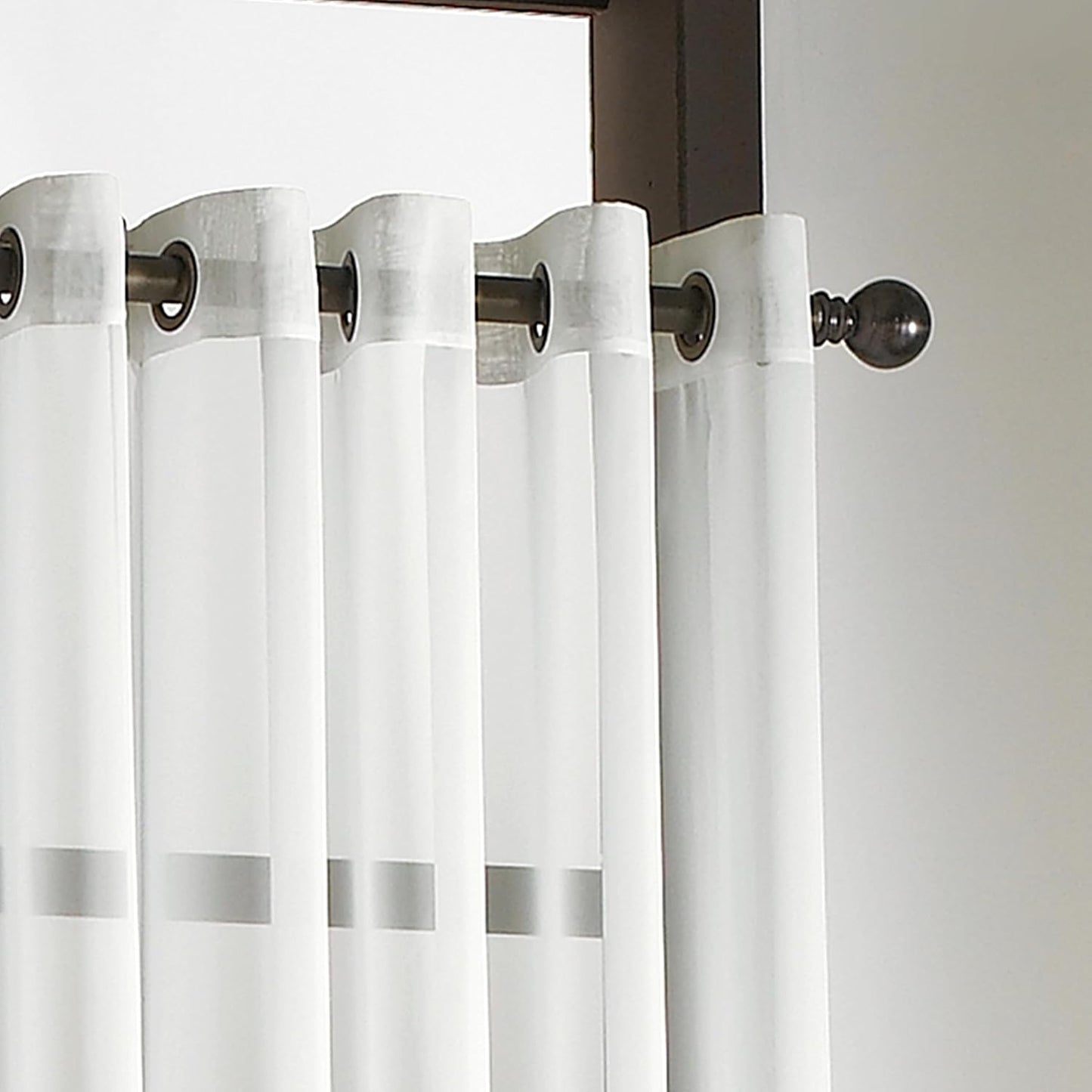 Curtainworks 1Q804304WI Soho Voile Sheer Grommet Panel, 59 by 144", Winter White