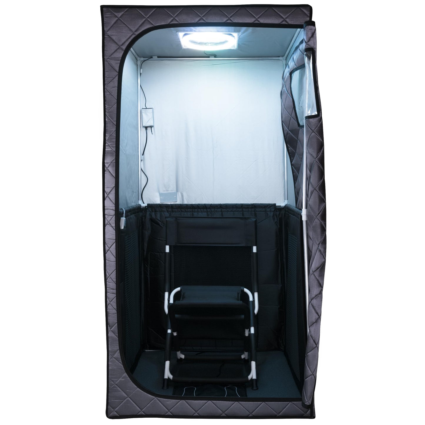 Durasage 1-Person Infrared Sauna for Home, Ultra Low EMF Infrared Panels, LED Lighting, Heating Foot Pad and Portable Chair (1-Person)