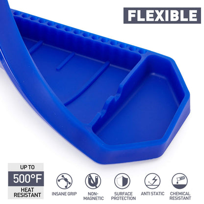 Aocoom 3pcs Large Non-Slip Flexible Silicone Tool Tray, Mechanic Tool Mat, Tool Organizer, Tool Storage, Tool Holder, Grip Mats, No Magnets, Christmas Day Gift for Men, Father’s Day Gift