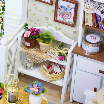 CUTEROOM DIY Miniature House Kit - Mini Craft Rooms for Adults with LED Lights, Realistic Mini Dollhouse Kit Building Model Kit, Creative Home Decor Gift- Kitten Diary