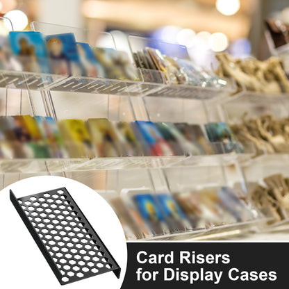 Yalikop 10 Pcs Trading Card Risers for Display Case Acrylic Modular Display Risers for Cardshow Vendor Sport Card Board Game (Honeycomb)