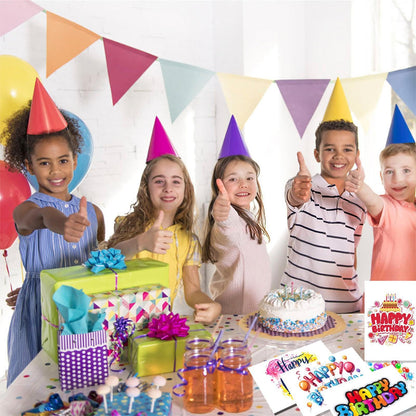 Pinovk 100 Pack Happy Birthday Postcards - Assortment Bulk Birthday Postcards Blank Happy Birthday Postcards 4x6 Inches, 10 Unique Designs, Ideal for Kids, Men, Women, and Elderly