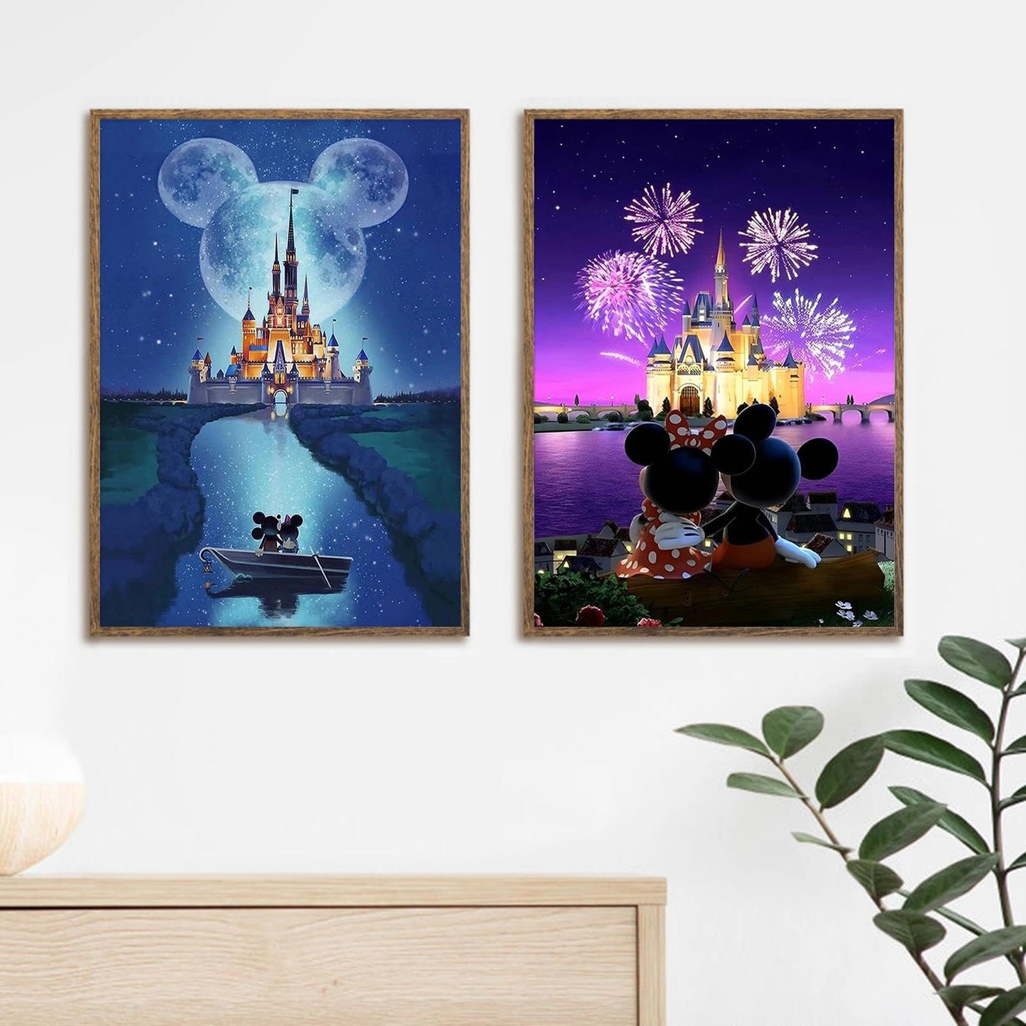 JYLMOOD 2 Packs Cartoon Diamond Painting Kits for Adults 5D Diamond Art Kits for Adults Beginner,DIY Full Drill Diamond Rhinestone with Tools Accessories for Home Wall Decor Christmas 12x16inch