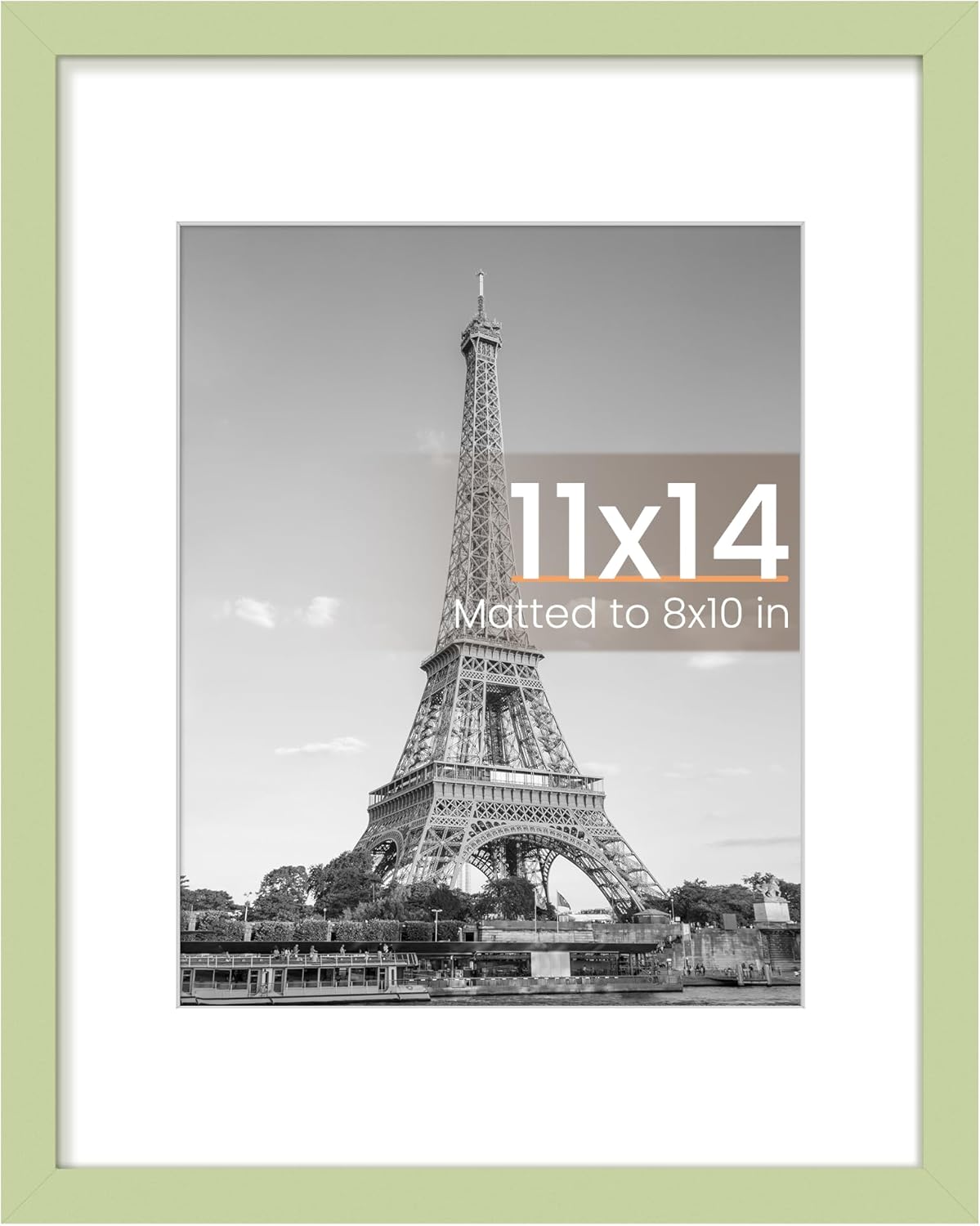 Upsimples 11x14 Picture Frame - Versatile Display for 8x10 Photos with Mat or 11x14 Without - Green, 1 Pack