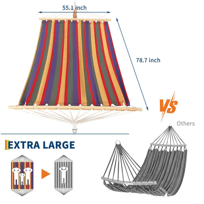 Festisoul Curved Wooden Hammock Stand, Heavy Duty 475 LBS Weatherproof Hammock Frame, Adjustable Height Stand for 9-13FT Hammocks, Indoor/Outdoor Patio Hammock Stand with Chains & Carabiners