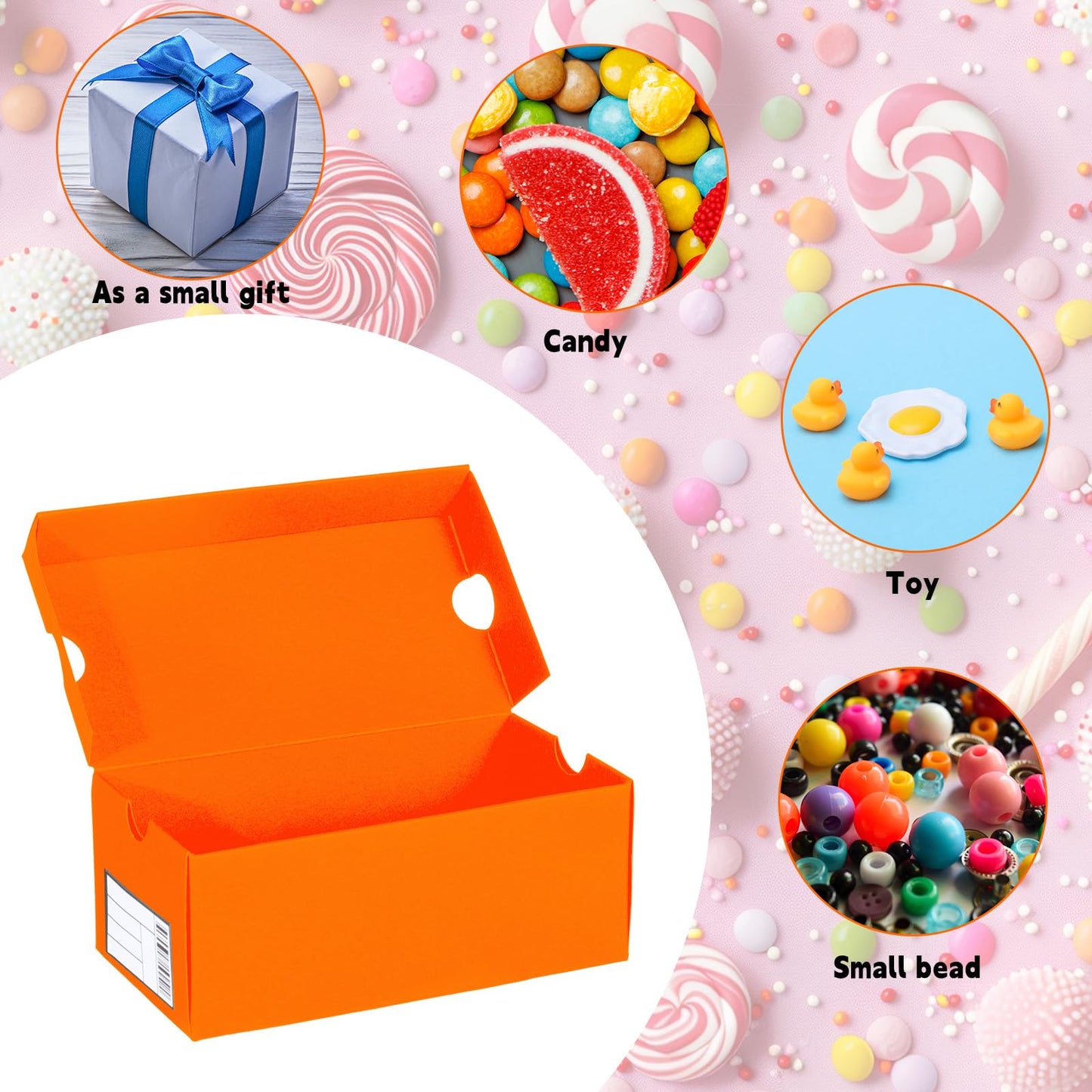 12 Sets Mini Shoe Gifts Boxes Mini Sneaker Boxes 4.7x2.5x2 Small Shoe Cases Cardboard Sports Theme Small Gift Case with Writable Label Birthday Party Favor for Candies Cookies Snacks Orange