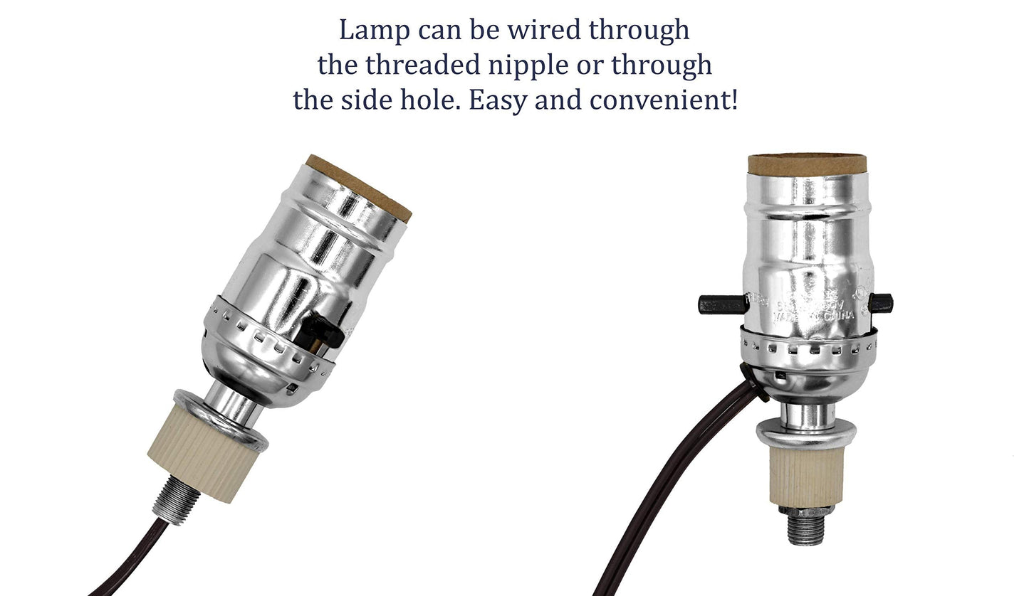 Creative Hobbies Lamp Kit for Liquor Bottles, Wine Bottles - Includes All Adapters and Parts - Silver Finish