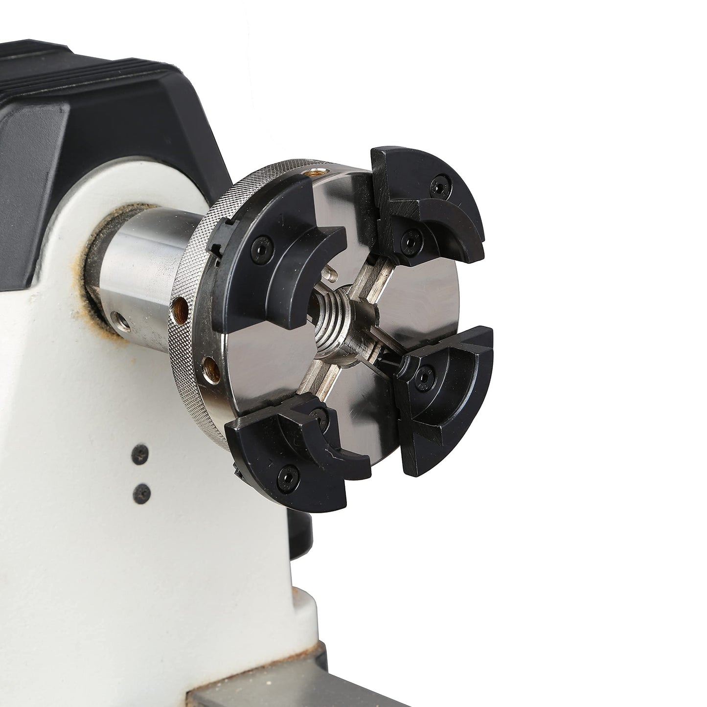 VINWOX 4INCH 4-Jaw Self-Centering Wood Lathe Chuck, 2" Round Jaw Mounted, 1"x8TPI thread & 3/4"x16TPI Adapter, T Allen Wrench, Screw Chuck, SCR4-4, Nickle electric Coating Body