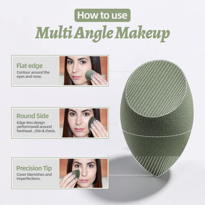 Makeup Sponge Set BS-MALL with Storage Case 7 Pcs for Liquid, Cream, and Powder,SAVE Foundation with 1 Mini Makeup Sponge For Travel Daily Use (A-Pink）