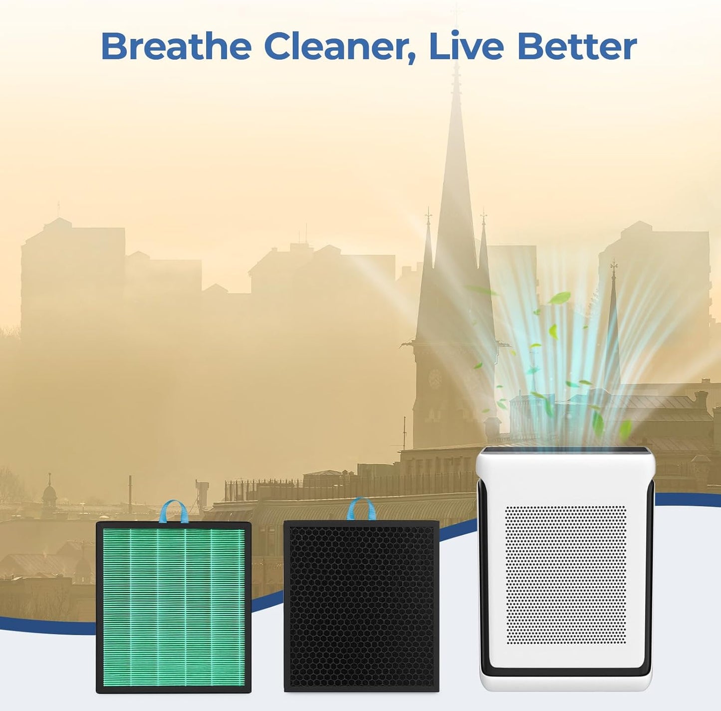 Vital 200S Replacement Filter, Compatible with LEVOIT Vital 200S Air Purifier, 3-in-1 H13 True HEPA, 2-Pack