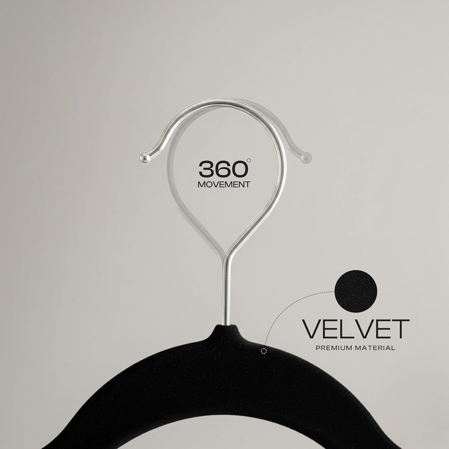 Utopia Home Velvet Hangers 30 Pack - Luxury Non-Slip Slim Coat & Pant Hangers with 360° Swivel Hook - Black