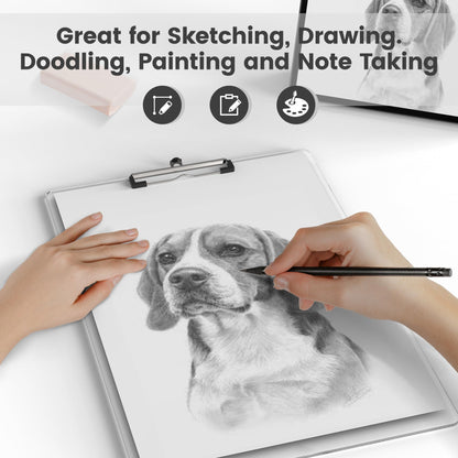 Macroclo Extra Large 11x17 Clipboards, Plastic Clear Drawing Boards, Horizontal Clip Board, Vertical Layout. Suitable for Watercolor, Sketching, Painting. Art & Drafting Supply(Pack of 6)