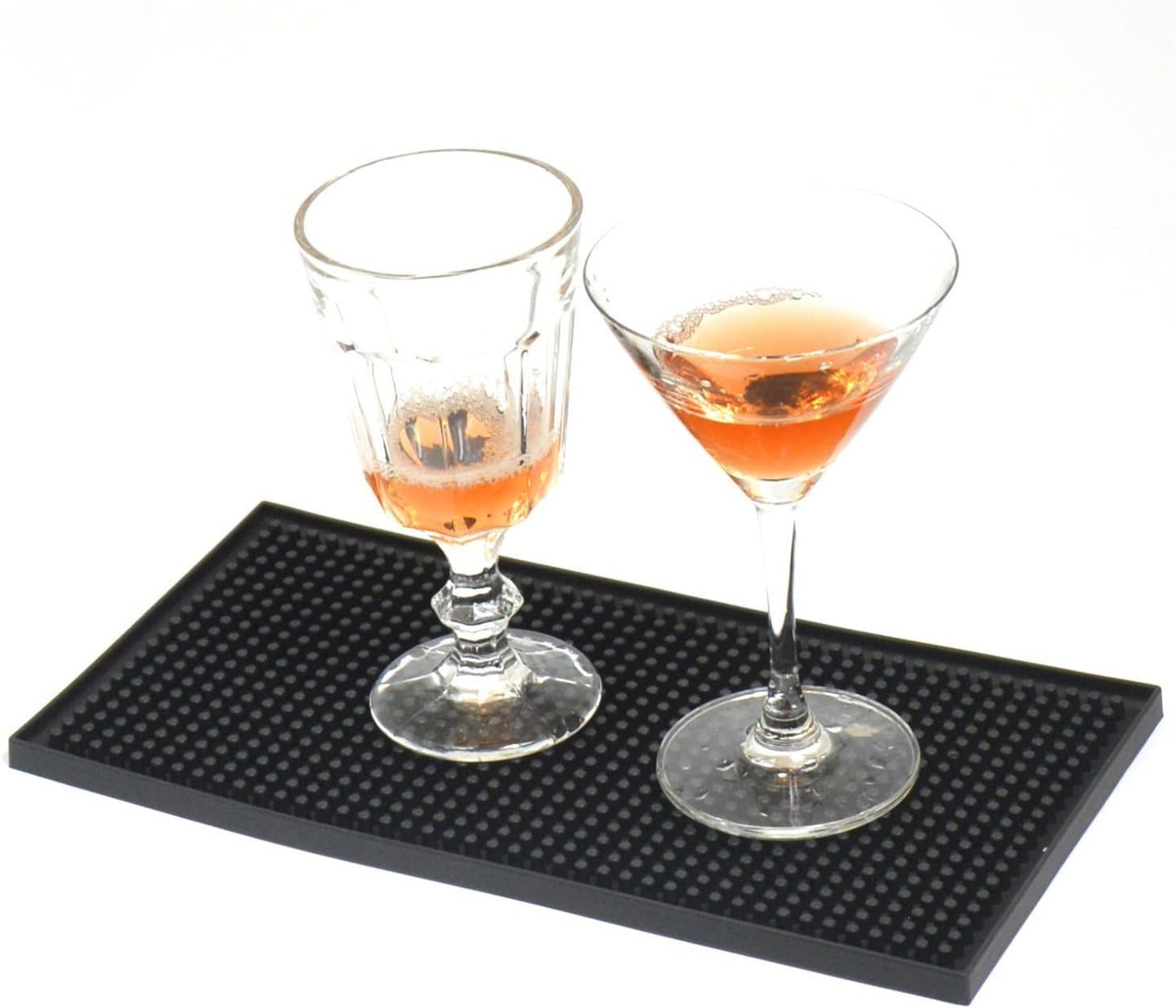 Yisharry li 6" x 12" Kitchen Square Rubber Bar Mat - PVC Black KTV Service Spill Drying Dish Mats