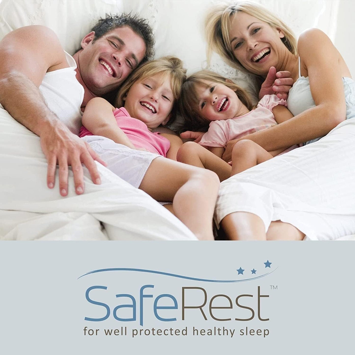 SafeRest Pillow Protector - Standard Size Waterproof Pillow Cover, Pack of 1 - Zippered Encasement for College Dorm