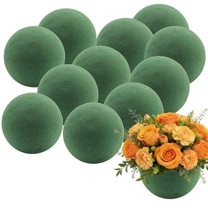 HAKZEON 12 PCS 3.54 Inch Green Round Floral Dry Foam Balls, Large Foam Spheres for Artificial Flower Arrangements， DIY Crafts Decor