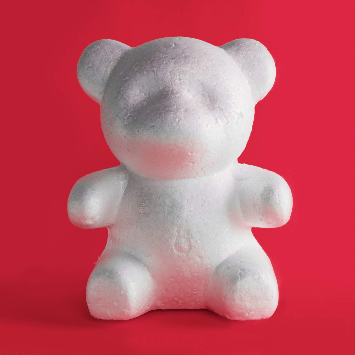 Super Z Outlet Foam Teddy Bear Shaped Round Nose Polystyrene Arts and Crafts Blank White DIY Mould Scultpture for Party Decorations, Wedding, Floral Arrangements (20cm x 13cm) (Pack of 2)