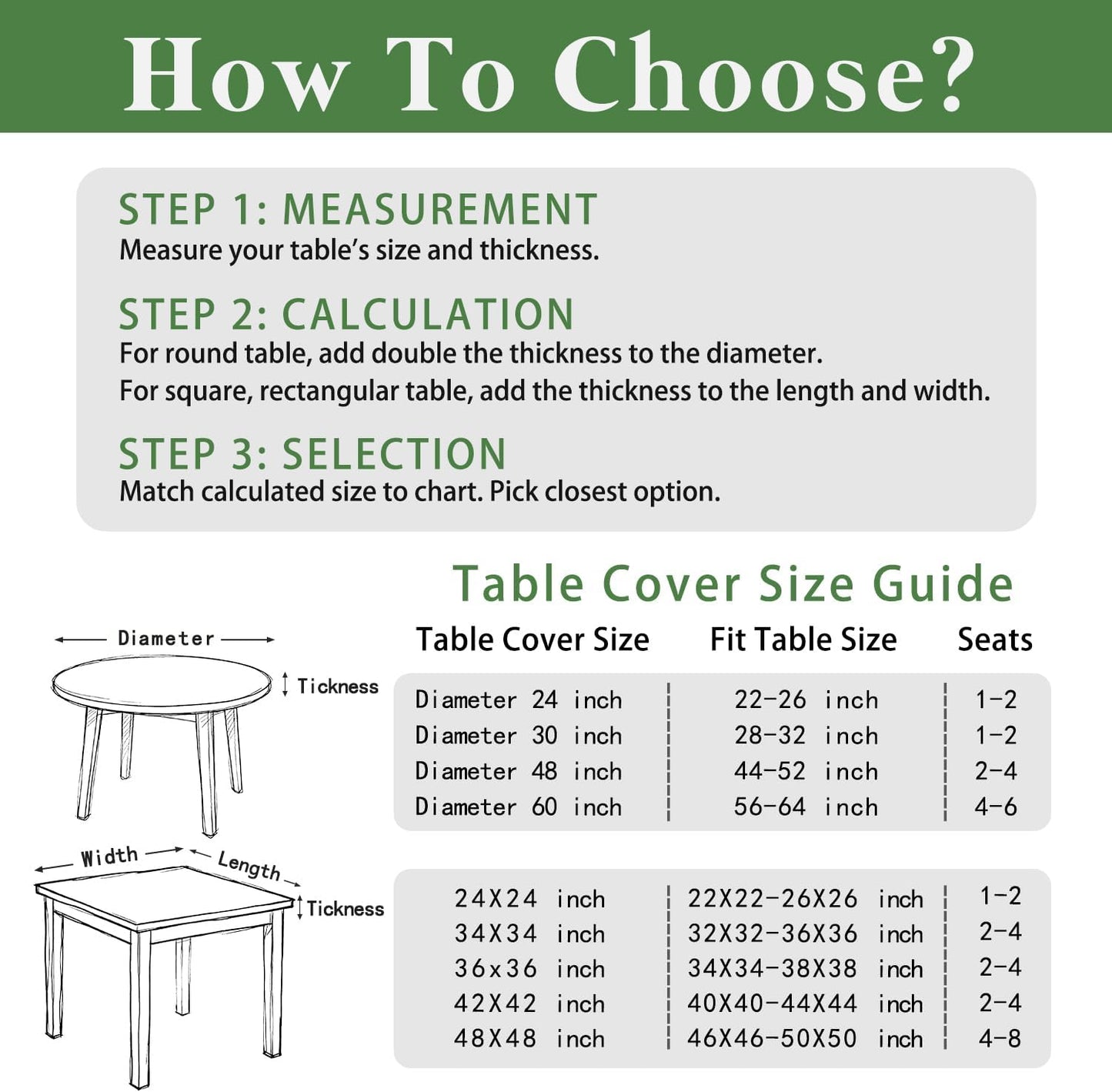 4 Pack 48 48 Inches Square Fitted Tablecloth for x Card Tables Waterproof Stretch Washable Folding Indoor and Outdoor