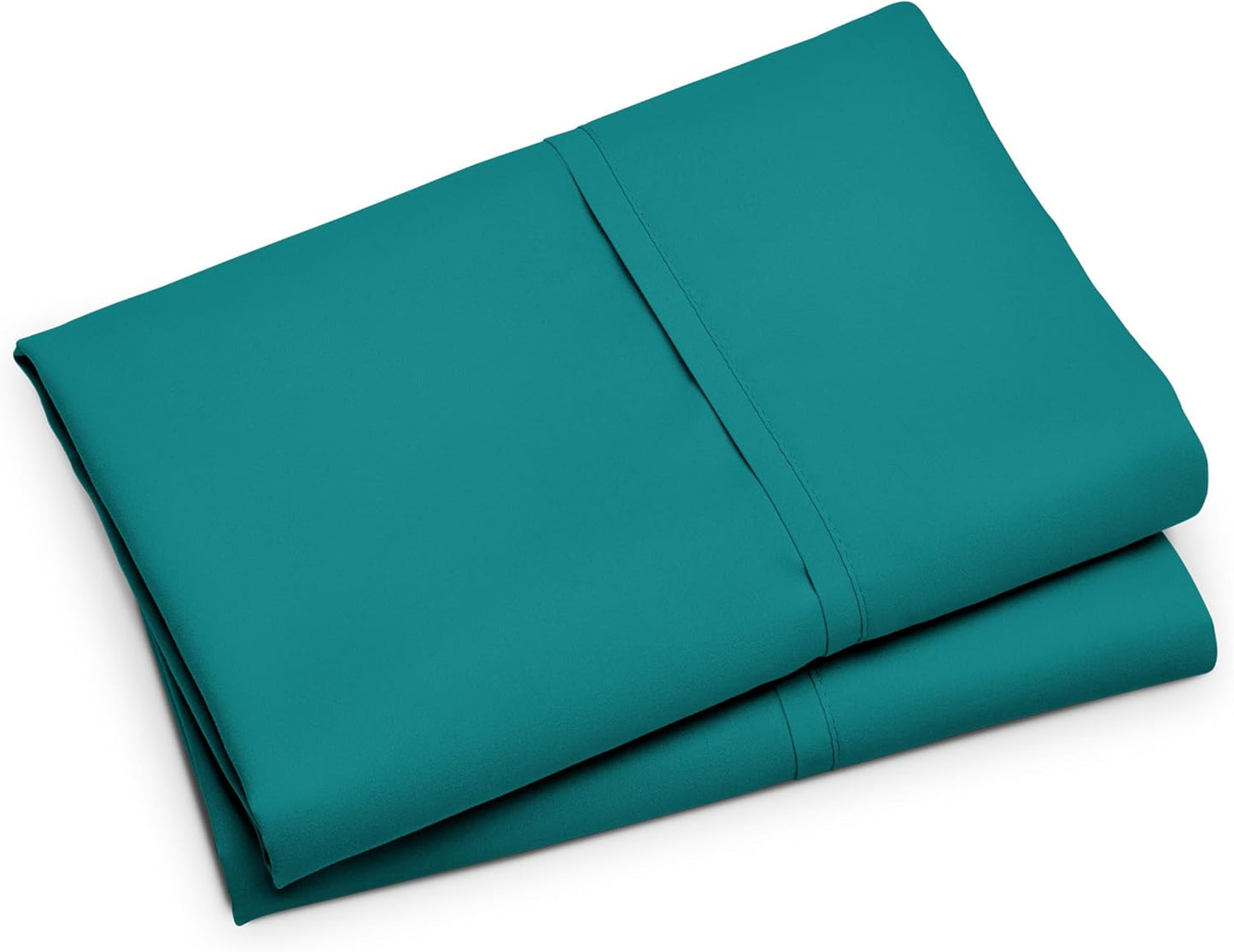 Bare Home Microfiber Pillow Cases, King Size Set of 2 Cooling Pillowcases, Double Brushed Emerald Pillowcases