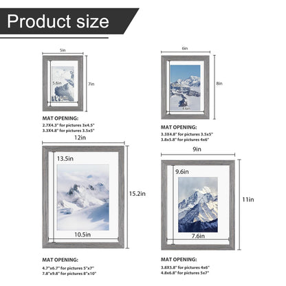 Egofine Picture Frame Set 12 Pack, Picture Frames Collage Wall Decor with Two 11x14, Two 8x10, Four 5x7, Four 4x6 for Wall and Tabletop, Made of Solid Wood, Covered by Plexiglass, Oak Grey