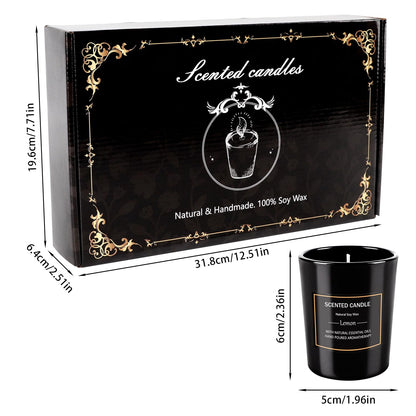 12 Pack Scented Black Candles Gift Set for Dad, Soy Wax Aromatherapy Candles for Home, 12 Masculine Fragrances, Gift from Daughter/Son for June Holiday, Stress Relief & Relaxation for Men