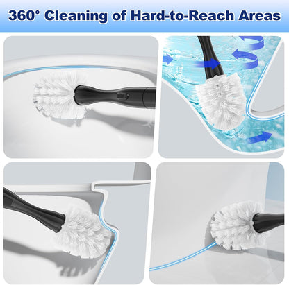 Set Set 5 Electric Toilet Brush and Holder Electric Toilet Bowl Brush Toilet Brush Cleaner with Refills Disposable
