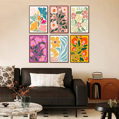 Yezavesu 6 Pack Paint by Numbers Kit for Adults Beginner 8x12 Inch, Flowers Adult Paint by Number Kits on Canvas Without Frame, DIY Acrylic Easy Flower Painting by Numbers for Home Wall Decor Gift