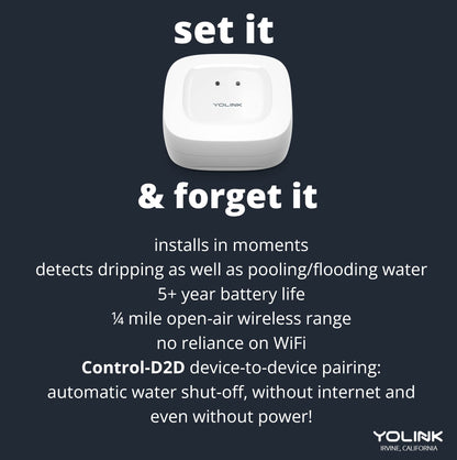 YoLink Water Leak Detection Starter Kit, w/SpeakerHub Audio/Talking Hub & Water Leak Sensors, LoRa Up to 1/4 Mile Open-Air Range, SMS/Text, Email & Push Notifications, w/Alexa, IFTTT, Home Assistant
