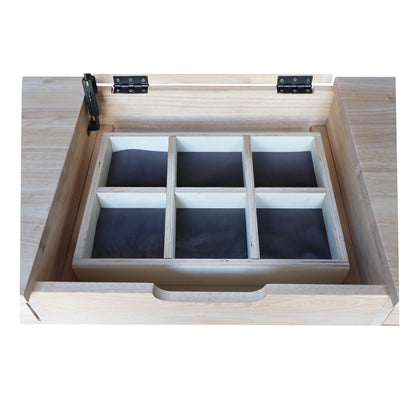 Solid Wood Vanity Table, Unfinished
