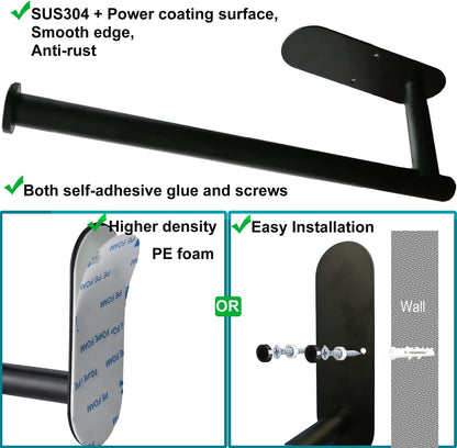 Upgraded Calegency Paper Towel Holder, Under Cabinet Wall Mounted Dispenser, Matte Black for Bathroom and Kitchen
