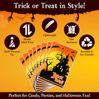 Srenta Halloween Bags - 50 Piece Set, 11x17 Inches, Plastic, Candy, Goody, Gift, Party Favor Supplies