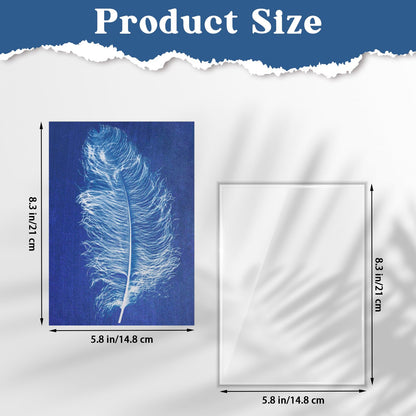 50 Pcs Sun Printing Kit Cyanotype Paper, A5 Sun Print Paper with 2 Plastic Tools for Sunprint, Light Sensitive Solar Photography Kit for DIY Crafts Project (5.8x8.3 Inch)