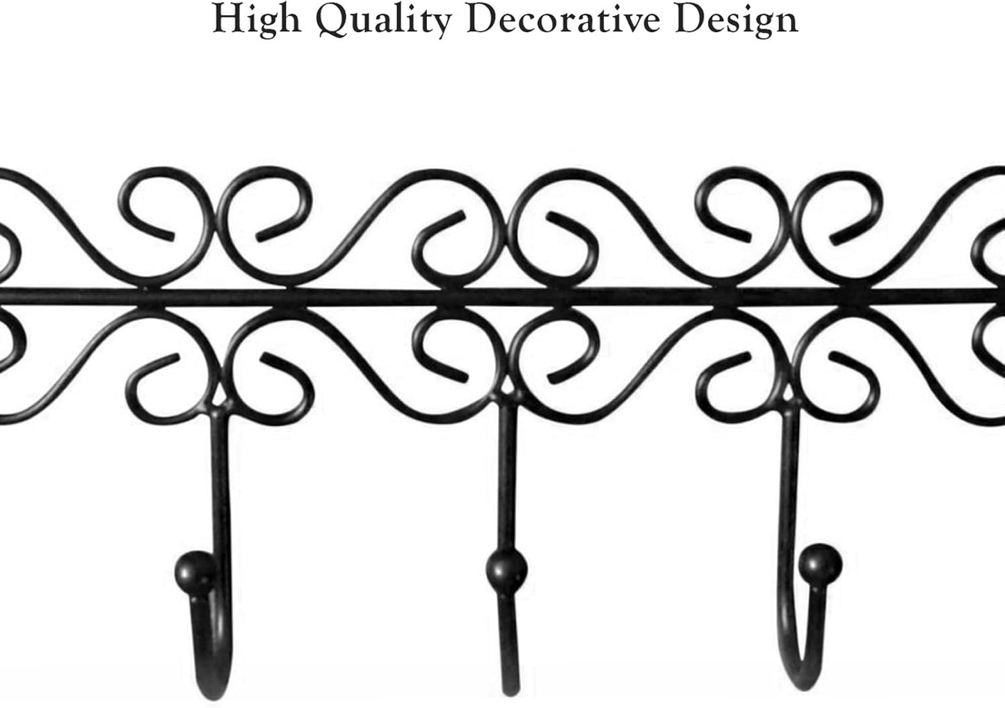 Huji Over The Door 5 Hooks Clothes Hanger for Coats, Hats, Belts - Storage Organizer (1 Pack)