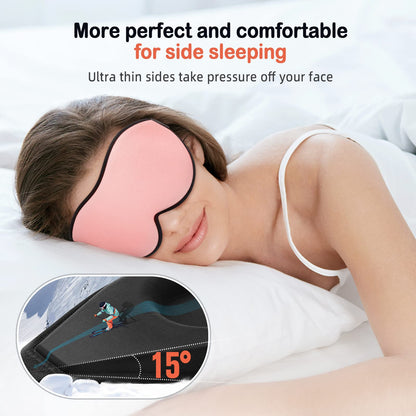 LitBear Sleep Mask for Side Sleeper Women Men, Eye Mask for Sleeping Light Blocking, 3D Contoured Cup Sleeping Mask, Soft Breathable Sleep Eye Mask with Adjustable Elastic Strap for Travel