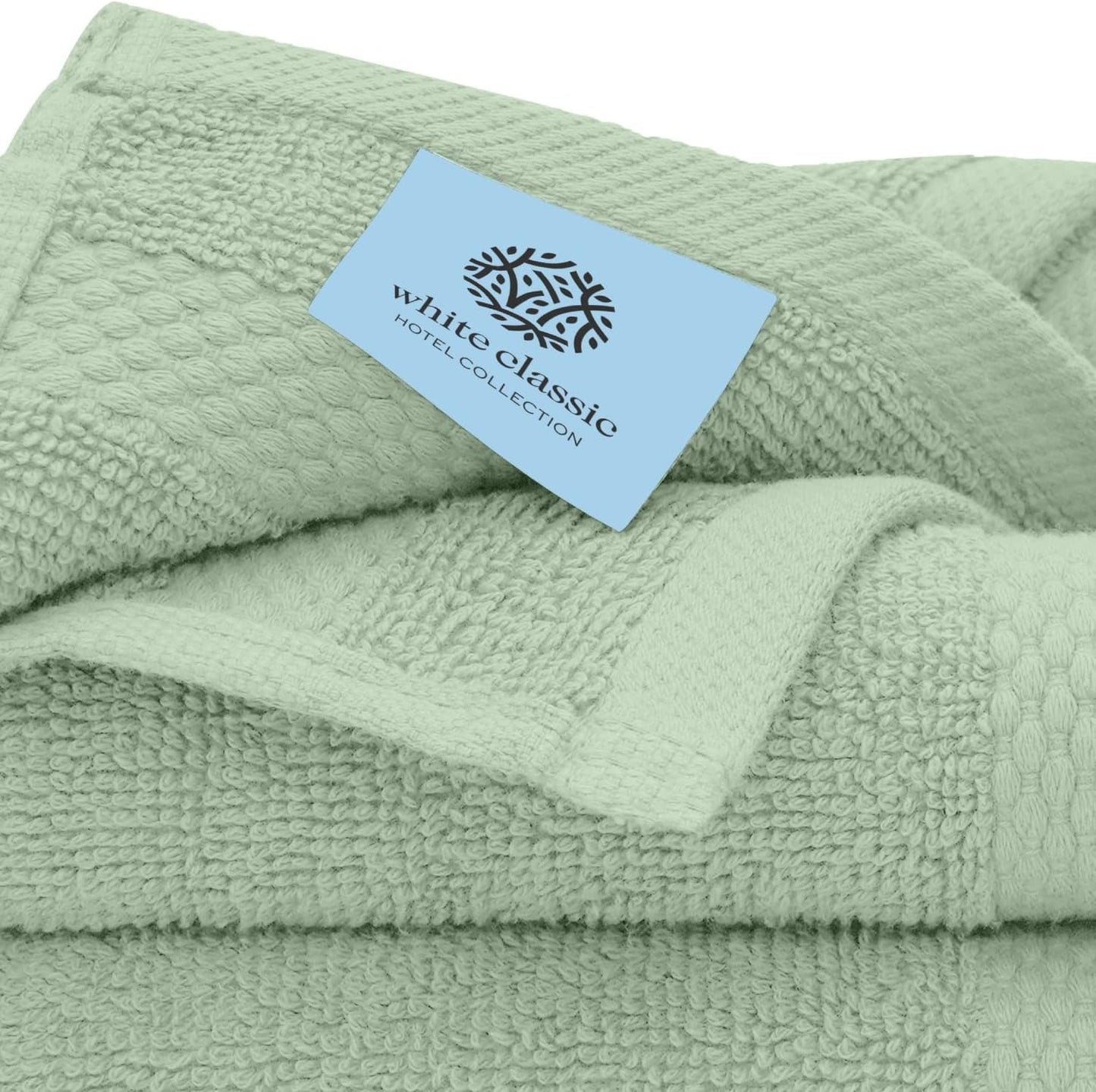 13x13 Inch 650 12 Pack, White Classic Luxury Cotton Washcloths - GSM Turkish Cotton | Hotel, Spa, Bathroom Face Towel |
