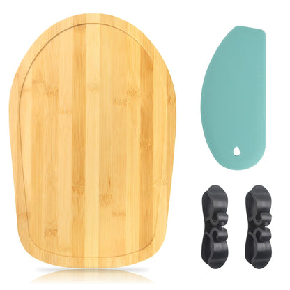 Sliding Mat for Kitchen aid 4.5-5 Qt Stand Mixer with 1Pc Gourmet Bowl Scraper and 2Pcs Cord Organizer for Kitchen Appliance Slider (4.5-5 Qt 1Pc Silicone Dough Scraper and 2x Cord Organizer, Natural)