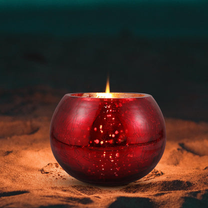 LOEFLIFA Premium Frosted Glass Candle Holder Romantic Red Candle Cup for Valentine's Day Wedding Decor Elegant Table Centerpiece for Home and Party Ambiance