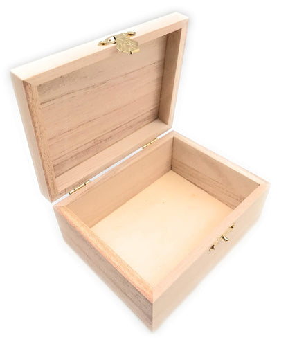 12 Pc Unfinished Rectangle Wood Boxes, Natural DIY Craft Stash Boxes with Hinged Lid and Clasp, Ideal for Arts, Crafts, Hobbies, Jewelry, and Keepsake Storage