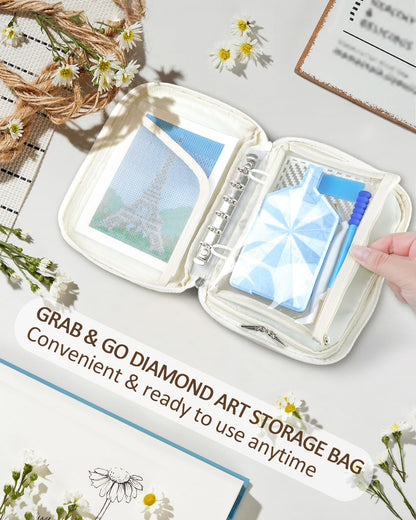ForeverYoung All-in-One Diamond Art Storage Bag with Separate Sections for 7-Inch Small Diamond Art Kits, Portable & Travel-Friendly, Diamond Painting Accessories and Tools for Lovers (Bag Only)