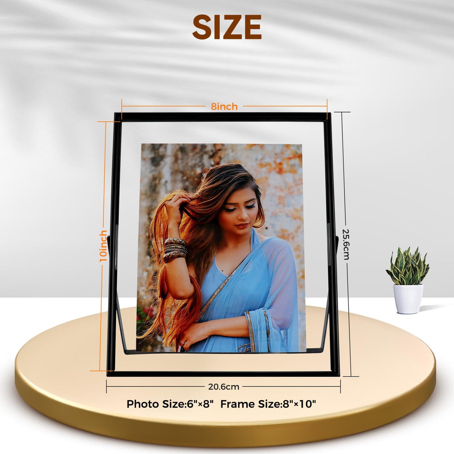 AhaGo Black Floating Frame, 8x10 Inches, Vertical, Set of 2, For Picture 7x9,6x8, 5x7, Tabletop Shelf Photo Frames, Classy For Father's Day, Wedding or Birthday