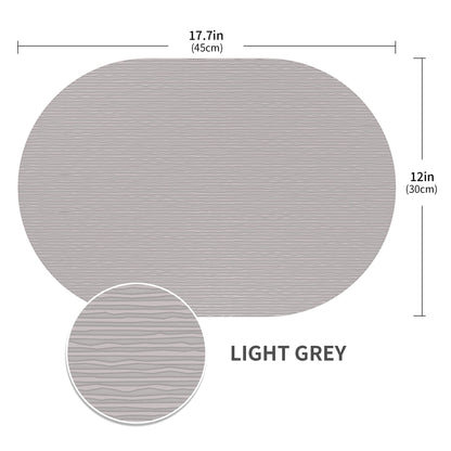 IYYI Silicone Placemats, Dining Placemats Set of 4, Waterproof Placemats for Kids, Heat Resistant Non-Slip Silicone Mats for Dinner Table, Dishwasher Safe (Light Gray, 17.7" ×12")
