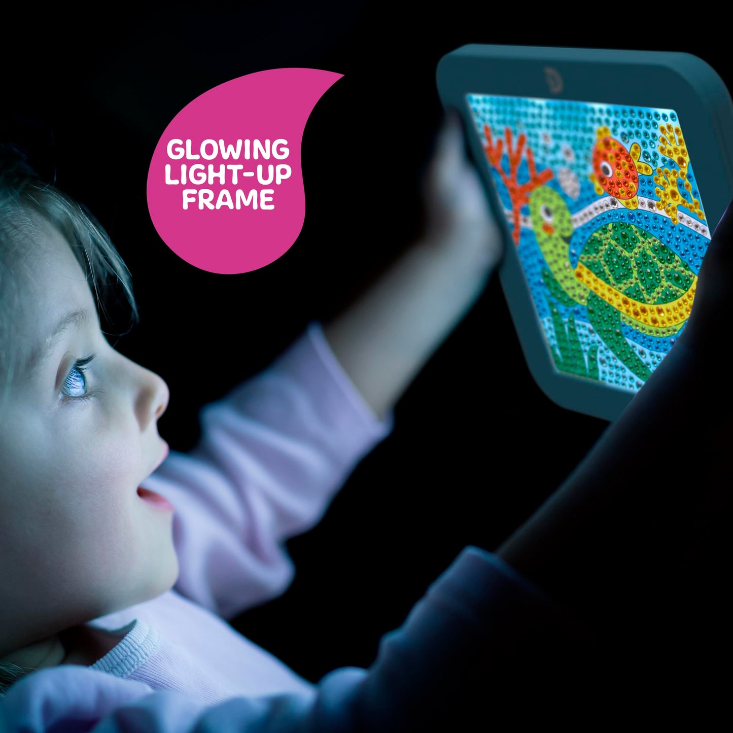 Discovery™ Dazzle Art Light-Up Diamond Painting Kit – DIY Sea Turtle Craft Set| 800+ Gems & LED Display Frame|Craft Supplies Accessories|Girls Boys Arts & Crafts Gift| Diamond Art Kit for Kids Ages 8+