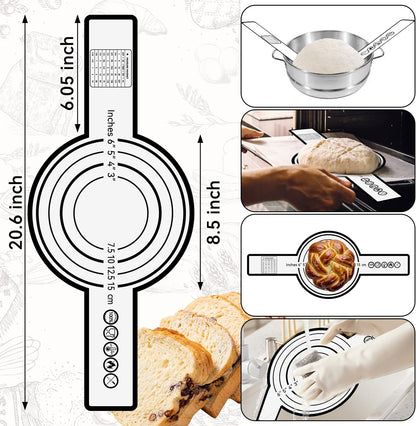 24PCS 9"Round 11"Oval Sourdough Starter Kit, Sourdough Bread Baking Supplies, & Banneton Bread Proofing Basket, Bread