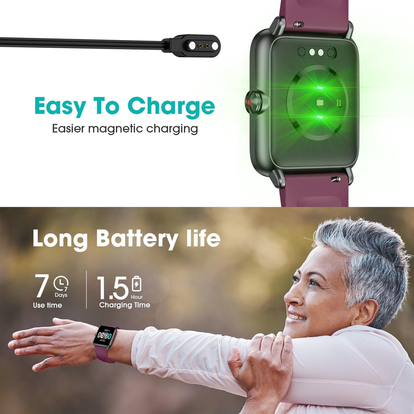 Pedometer Watch Senior Friendly No App/Phone Required, Waterproof Fitness Tracker Watch with Step Counter Calories/Sleep Tracker for Walking Running for Men Women