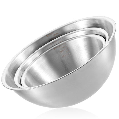 Stainless Steel Mixing Bowls 3 Packs Nesting Baking Supplies Small Thicker Stainless Steel Flat Bottom Stackable Salad Bowl Mixing Bowls Set for Cooking, Baking, Salad,Serving(1000/1500/2000ml)