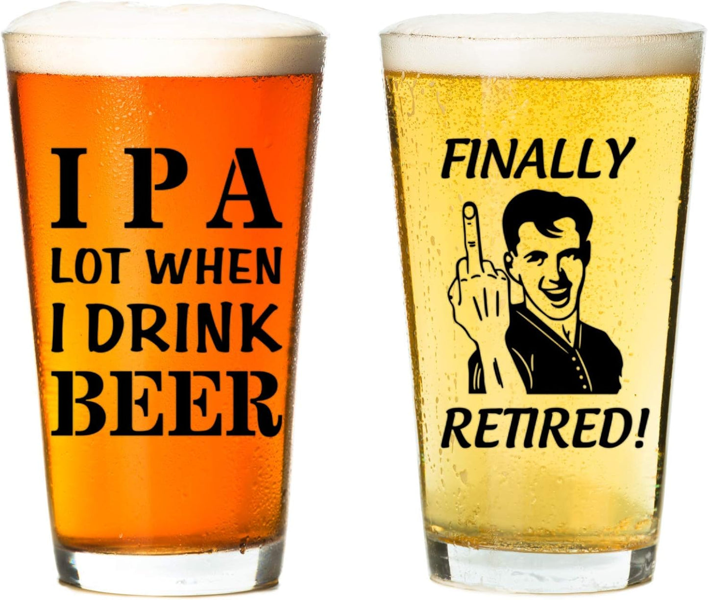 IPA A Lot When I Drink Beer Funny Gift Glasses, Pint Lover Glass Mug, Novelty Beer Stein