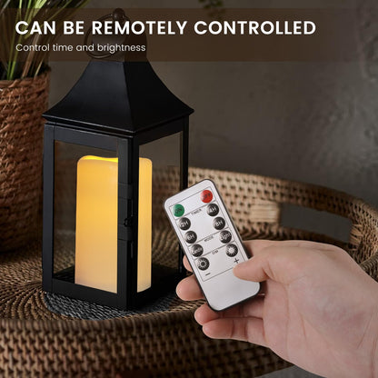 12PACK Waterproof Flameless Candles with Remote Control Candle, Battery Operated Flickering LED Pillar Candle Plastic,Large Size(D3 x H5.5) for Outdoor/Indoor Decoration Wedding, Party, Birthday
