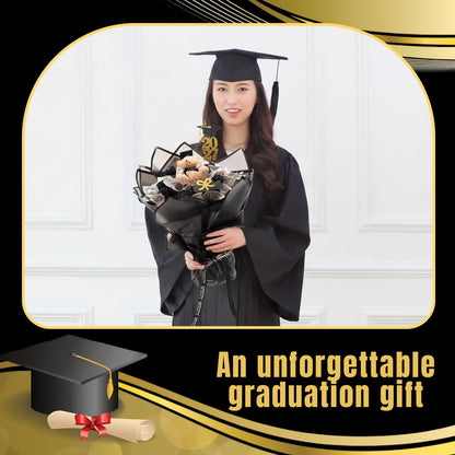 Chunful 143 Pcs Graduation Money Bouquet Kit DIY Flower Bouquet Gifts with Cute Bear Wrapping Paper Graduation Cap Class of 2026 Grad DIY Craft Set for College Middle High School Graduate Party Gift